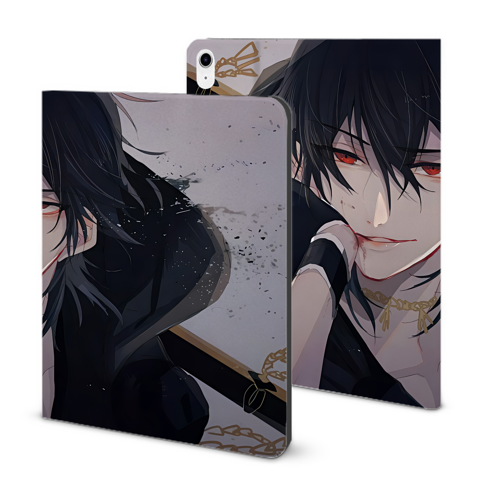 （画像用） 刀剣乱舞 Touken Ranbu IPad ケース ブック型 PUレザー TPU 耐衝撃 軽量 薄型 ペン収納なし 全面保護 IPad 各モデル対応